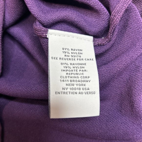 Carmen Marc Valvo Long Sleeve Purple Blouse Small New With Tags   215 - Picture 6 of 7